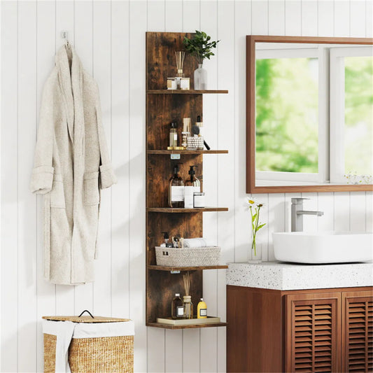 GrainStep 5-Tier Wall Mounted Corner Shelf