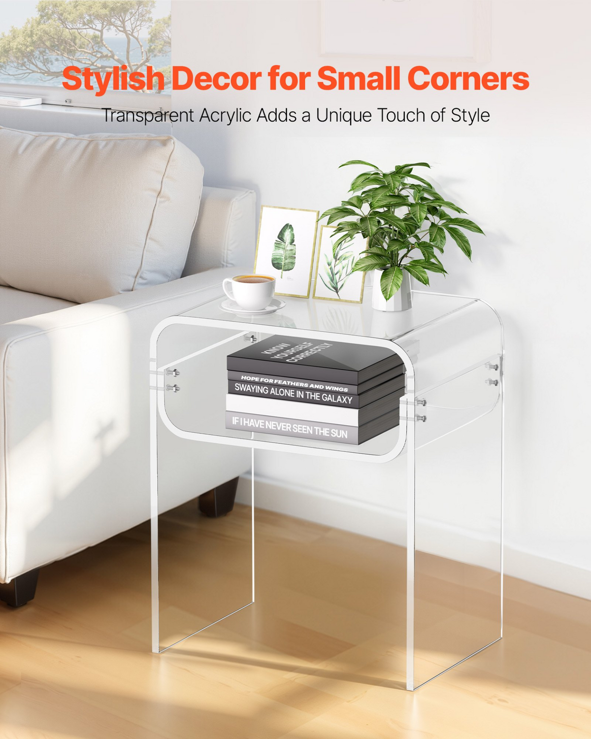 ClearNook Acrylic 2-Tier Nightstand