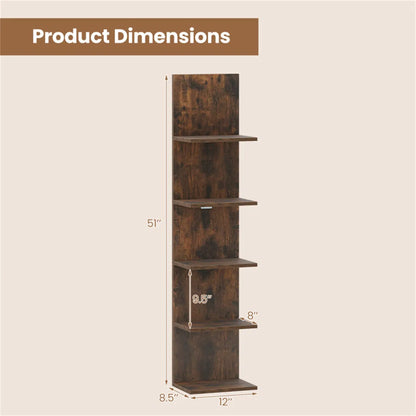 GrainStep 5-Tier Wall Mounted Corner Shelf – detail 1