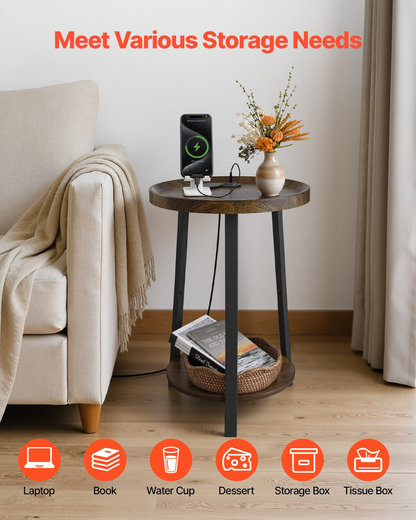 RoundDock 2-Tier Nightstand – detail 2