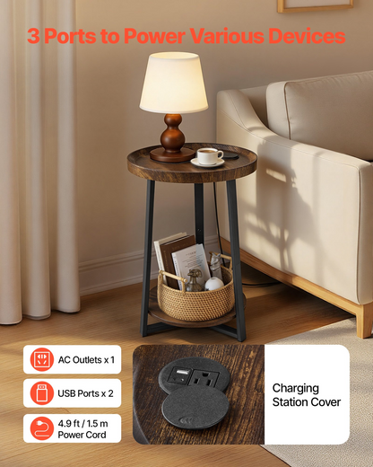 RoundDock 2-Tier Nightstand – detail 5