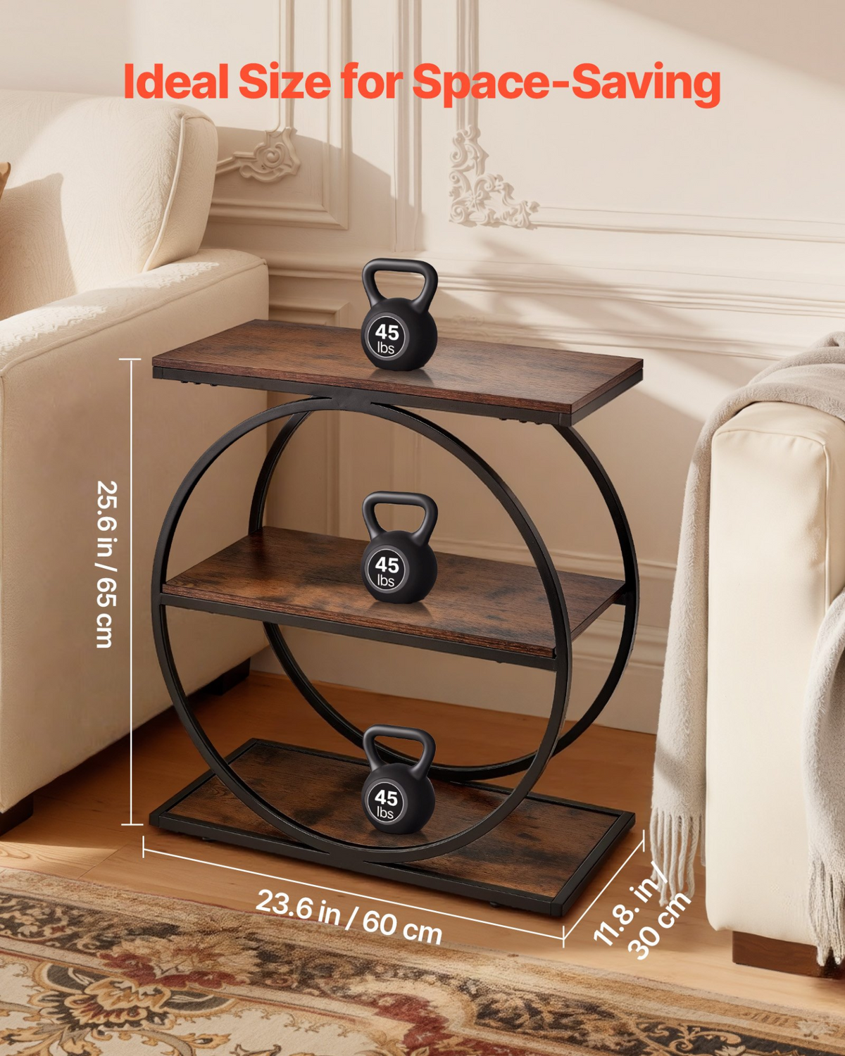 RingFrame 3-Tier Round Nightstand – detail 1