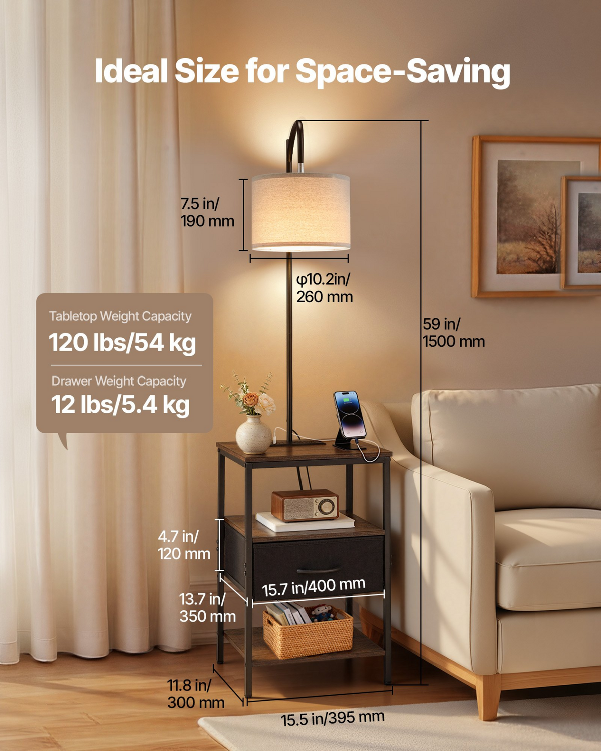 GlowStack 3-Tier Lamp Table – detail 3