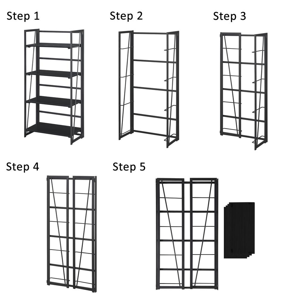 FoldTier 4-Tier Folding Bookshelf – detail 4