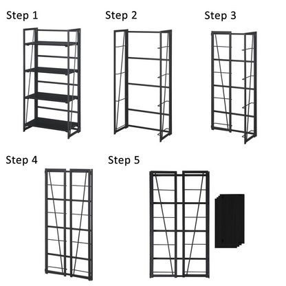 FoldTier 4-Tier Folding Bookshelf – detail 4