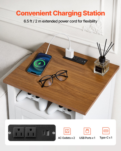 HavenCharge Farmhouse Nightstand – detail 3