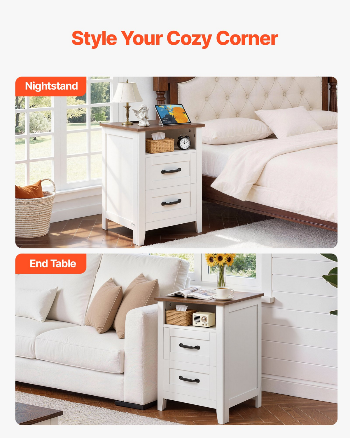 HavenCharge Farmhouse Nightstand – detail 5