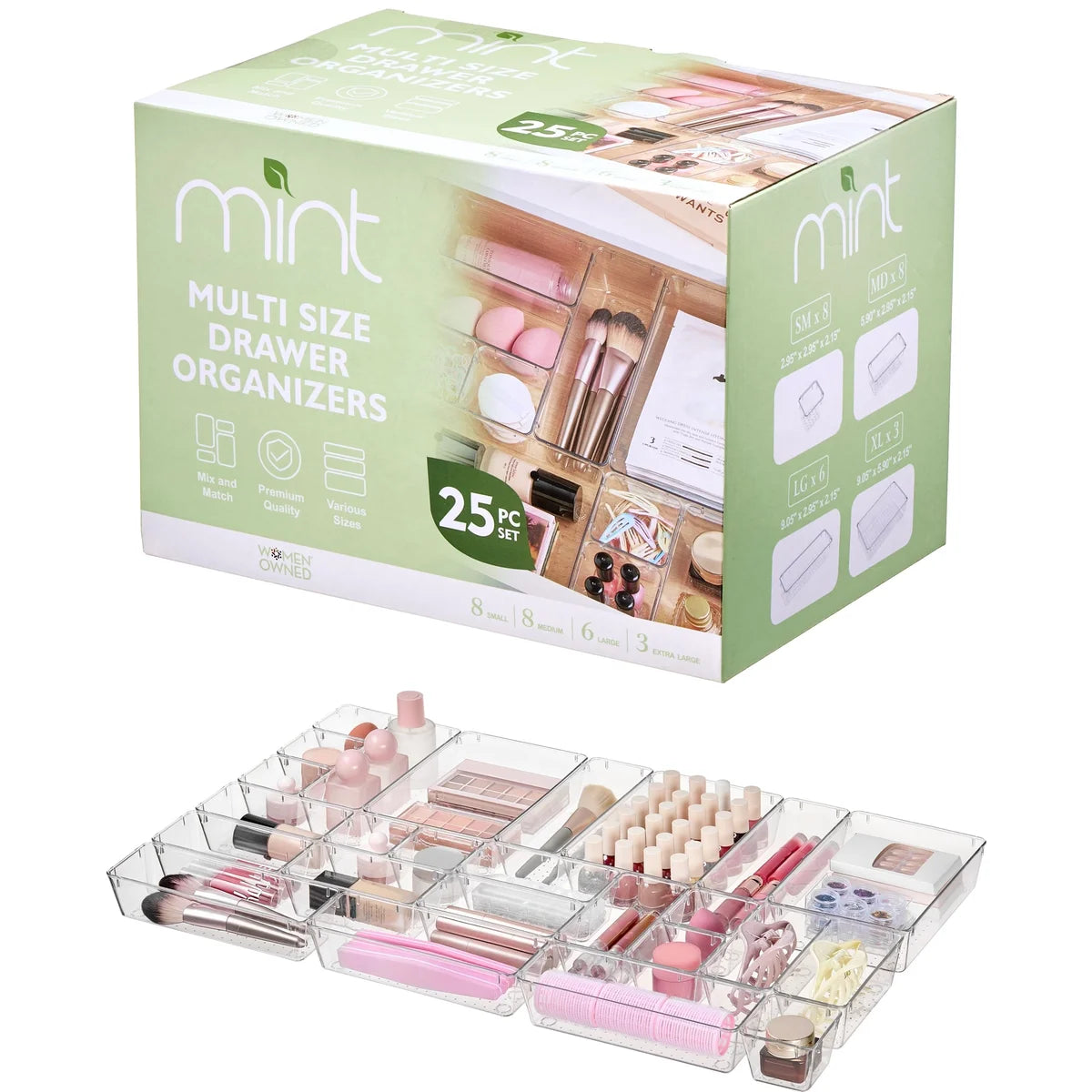 ClearSort 25-Piece Drawer Organizer Set – detail 1