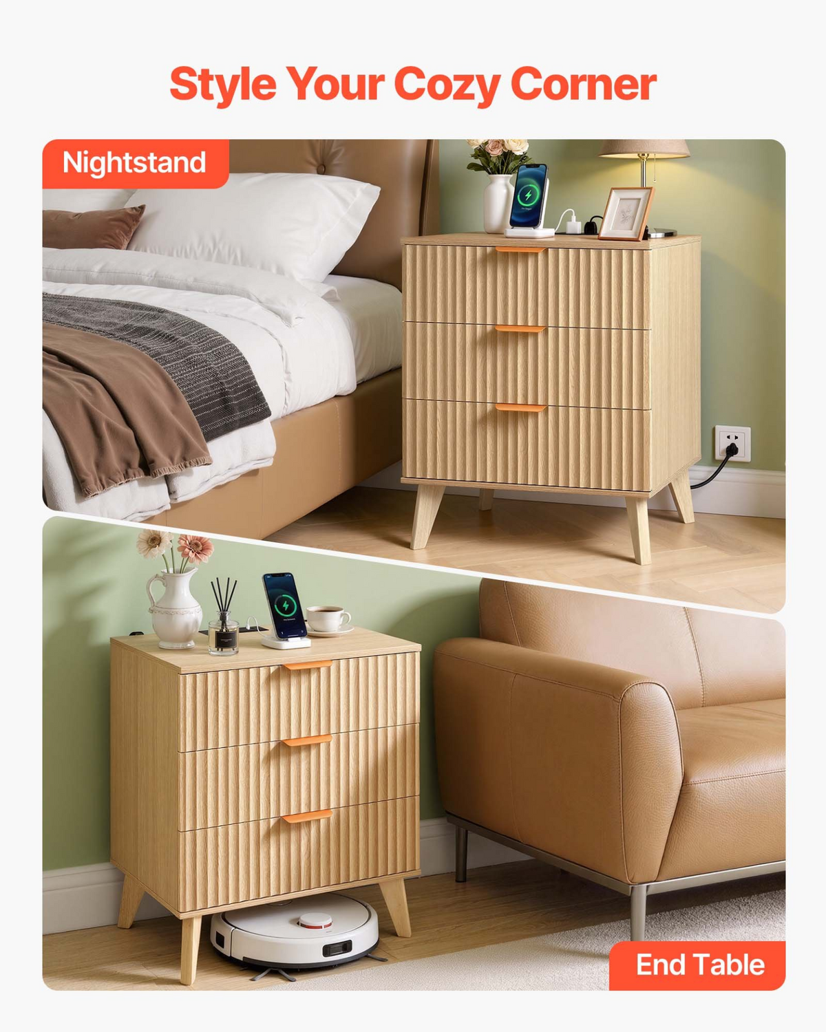 FluteCove Fluted Nightstand – detail 5
