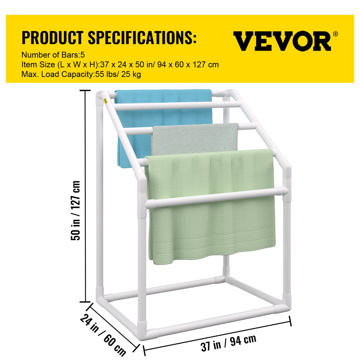 DryPerch 5-Bar Freestanding Towel Rack – detail 5