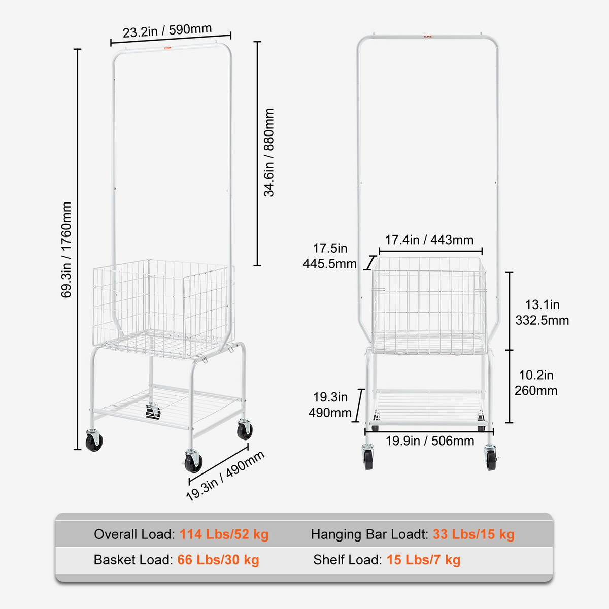 RollSort Laundry Basket & Rack – detail 4