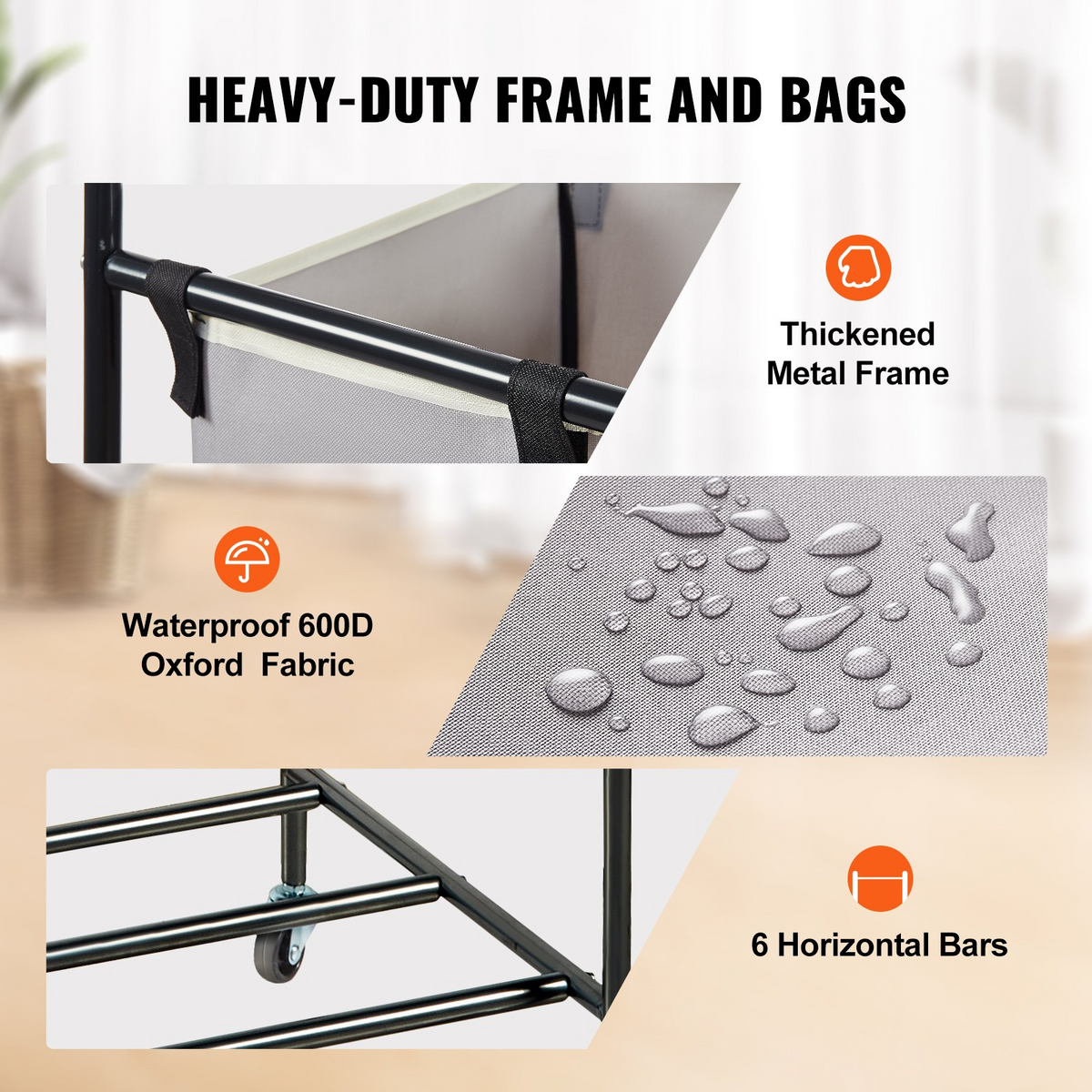 SortWell 3-Section Laundry Sorter – detail 2
