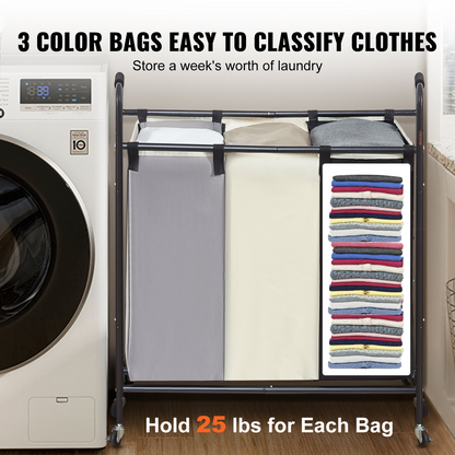 SortWell 3-Section Laundry Sorter – detail 3