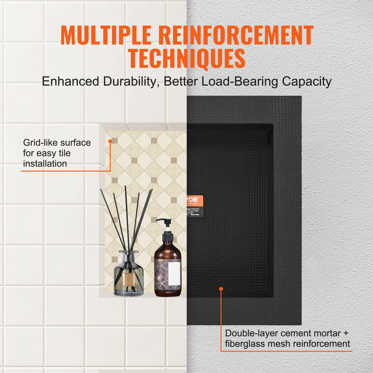 NicheFit Recessed Shower Shelf – detail 2