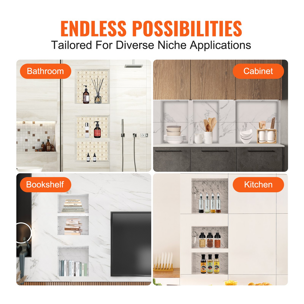 NicheTrio Recessed Shower Shelf Set – detail 4