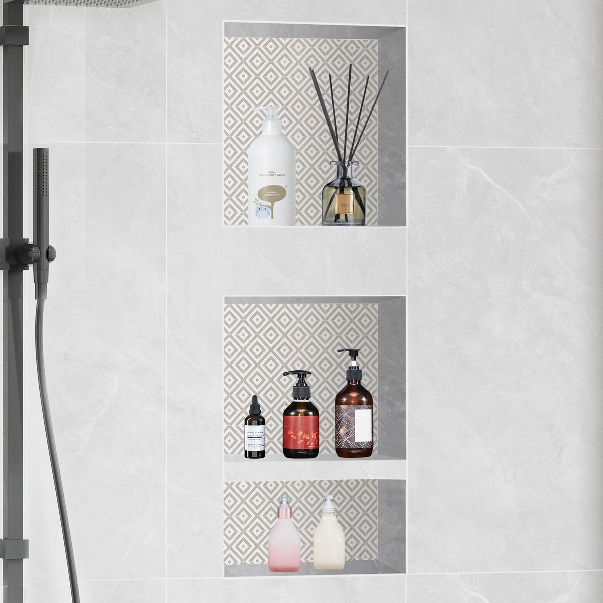 NicheTrio Recessed Shower Shelf Set – detail 6