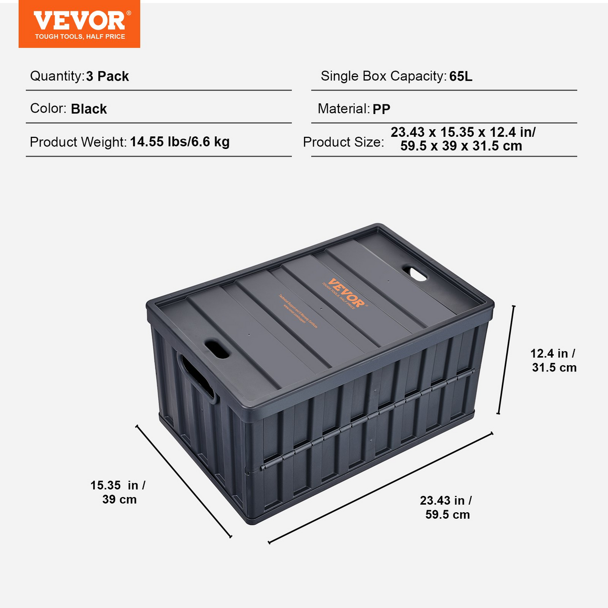 FoldCrate Collapsible Storage Bin, 3-Pack – detail 9