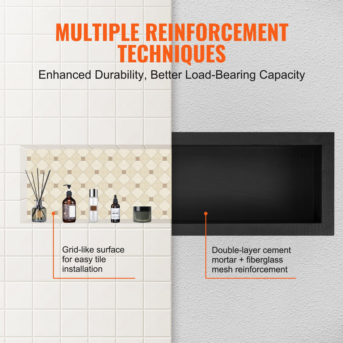 NicheSpan Recessed Shower Shelf – detail 3