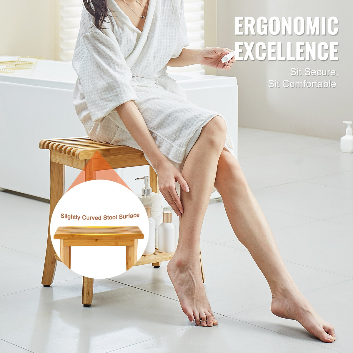 BambooRest Waterproof Shower Bench – detail 3