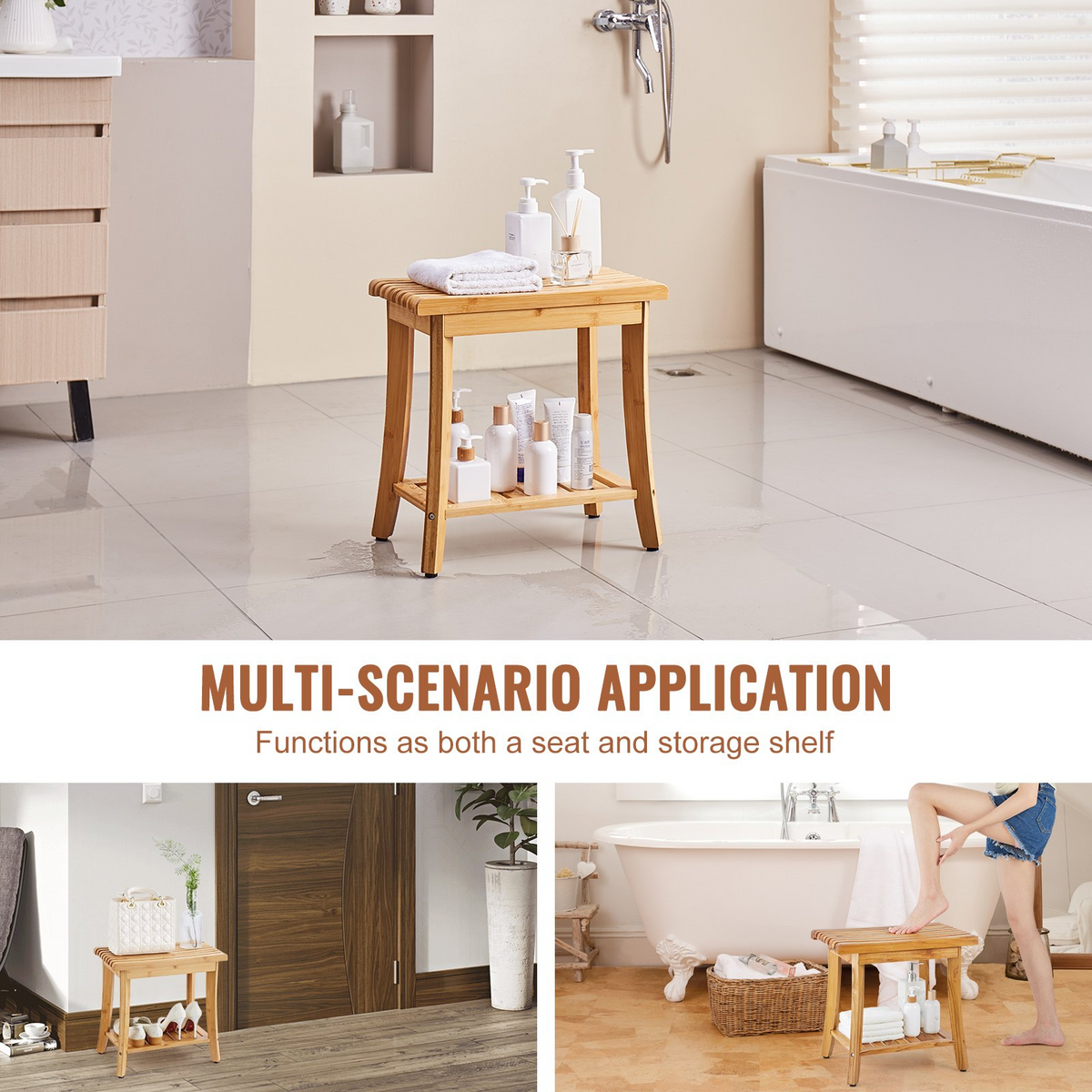 BambooRest Waterproof Shower Bench – detail 4