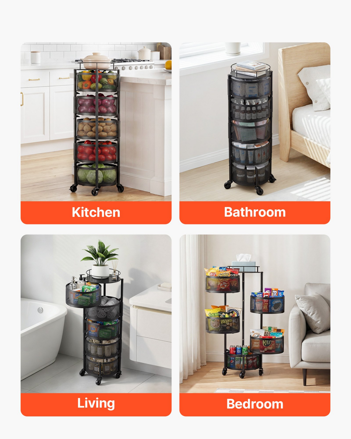 SpinCrate 5-Tier Rotating Produce Cart – detail 4
