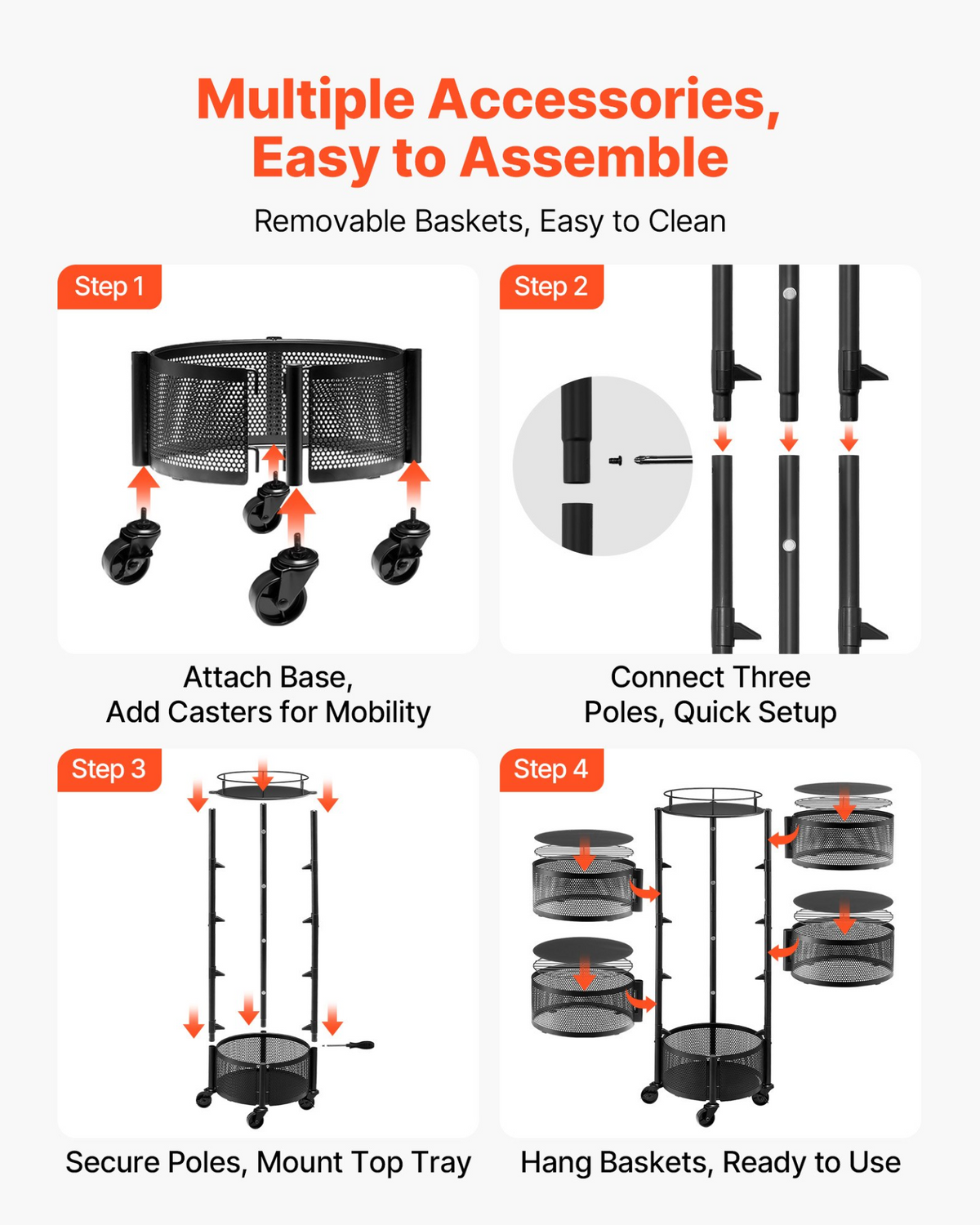 SpinCrate 5-Tier Rotating Produce Cart – detail 5