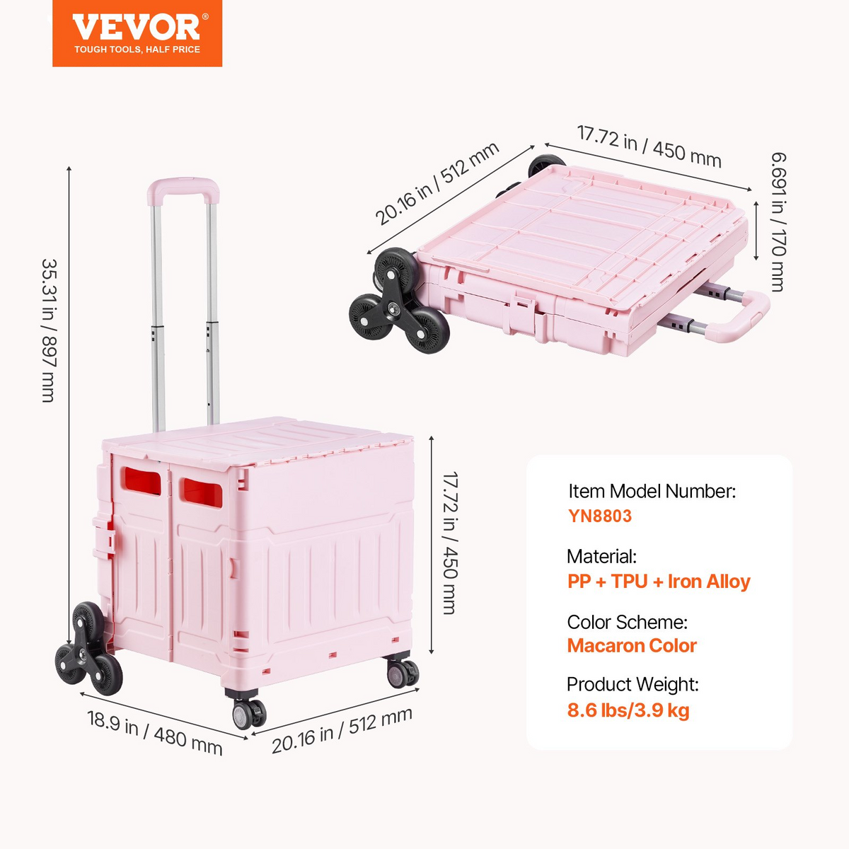 RollCrate Folding Utility Cart – detail 5