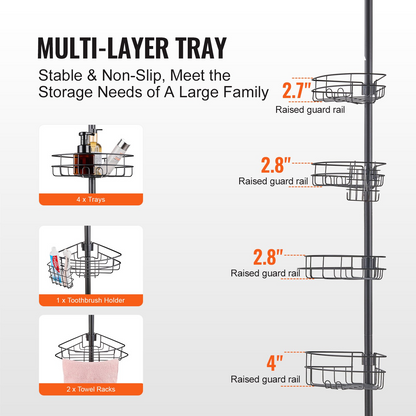 SpanCaddy Adjustable Corner Shower Caddy – detail 2