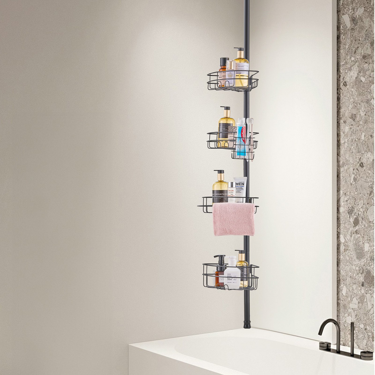 SpanCaddy Adjustable Corner Shower Caddy – detail 6