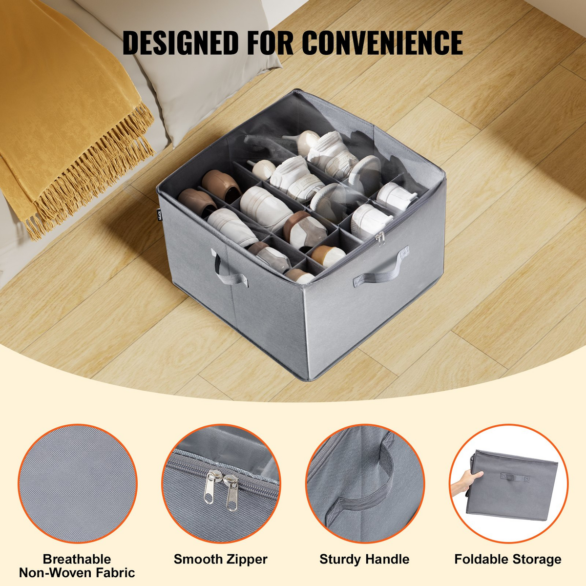 StowUnder 16-Compartment Shoe Organizer – detail 3