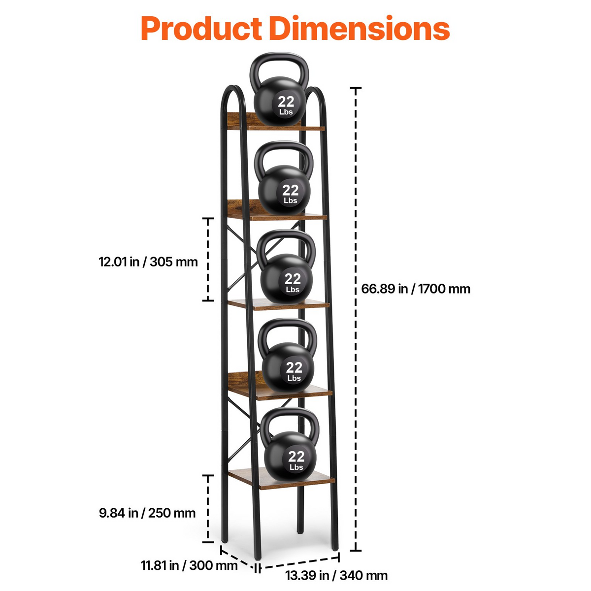 IronFrame 5-Tier Industrial Shelf – detail 1