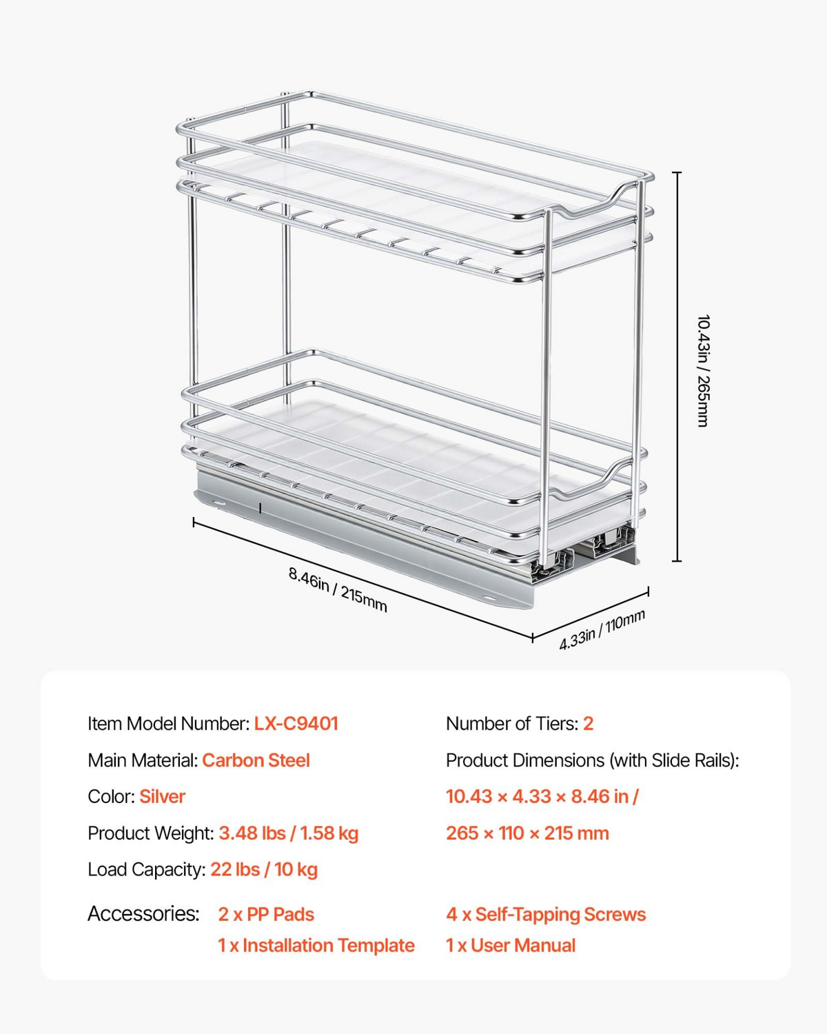 SlideSpice 2-Tier Spice Rack – detail 5