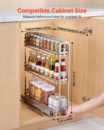 SlideSpice 3-Tier Cabinet Organizer