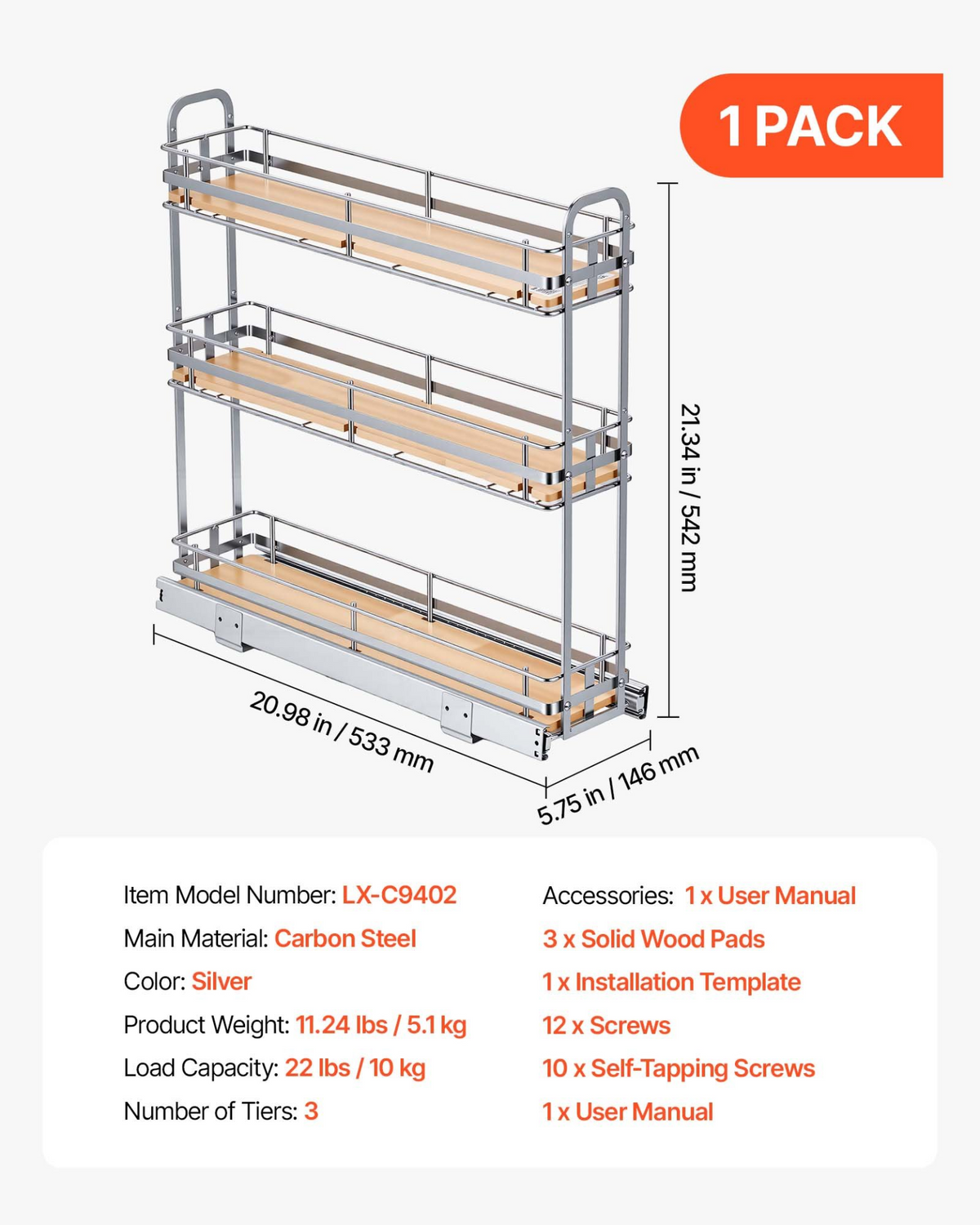 SlideSpice 3-Tier Cabinet Organizer – detail 5