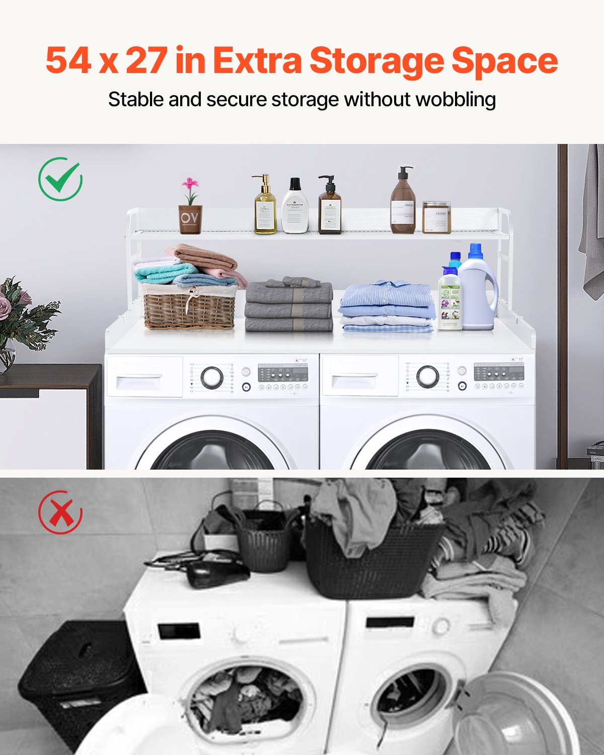 ShelfSpan Washer Dryer Countertop, White – detail 1