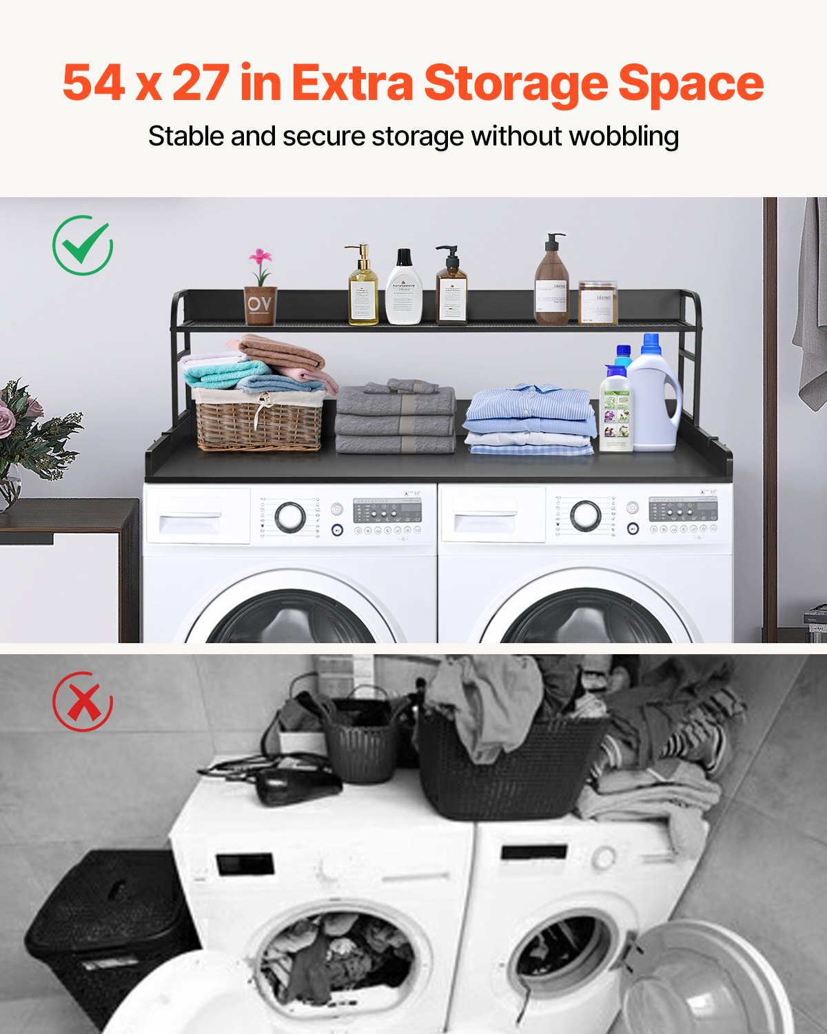 ShelfSpan Washer Dryer Countertop, Black – detail 1
