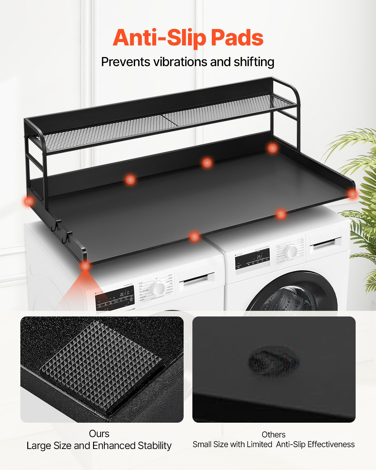 ShelfSpan Washer Dryer Countertop, Black – detail 3