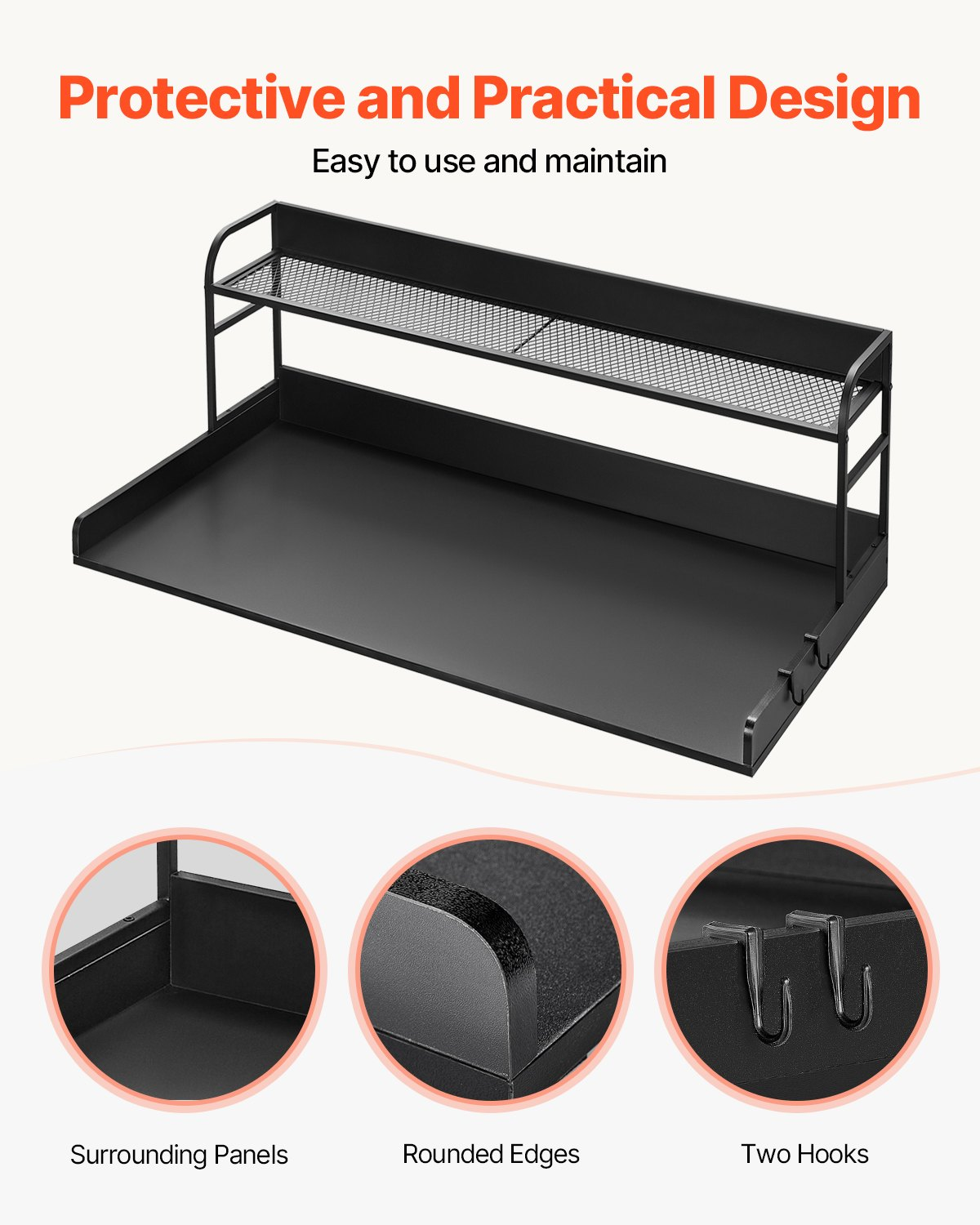 ShelfSpan Washer Dryer Countertop, Black – detail 4