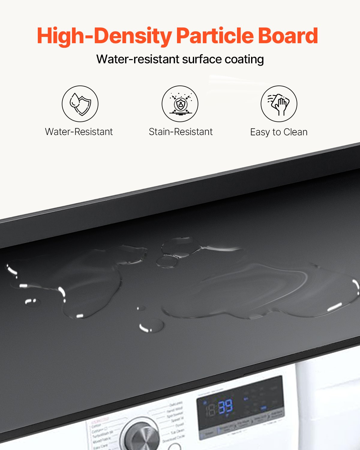 SpanTop Washer Dryer Countertop, Black – detail 2