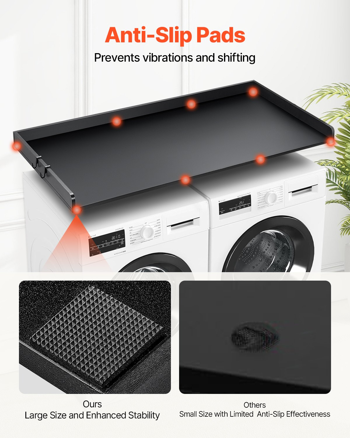 SpanTop Washer Dryer Countertop, Black – detail 3