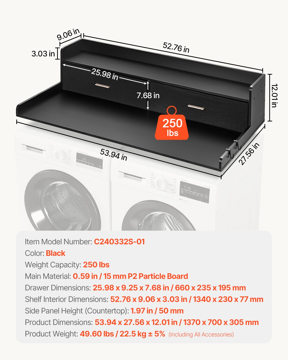 DrawerSpan Washer Dryer Countertop – detail 5