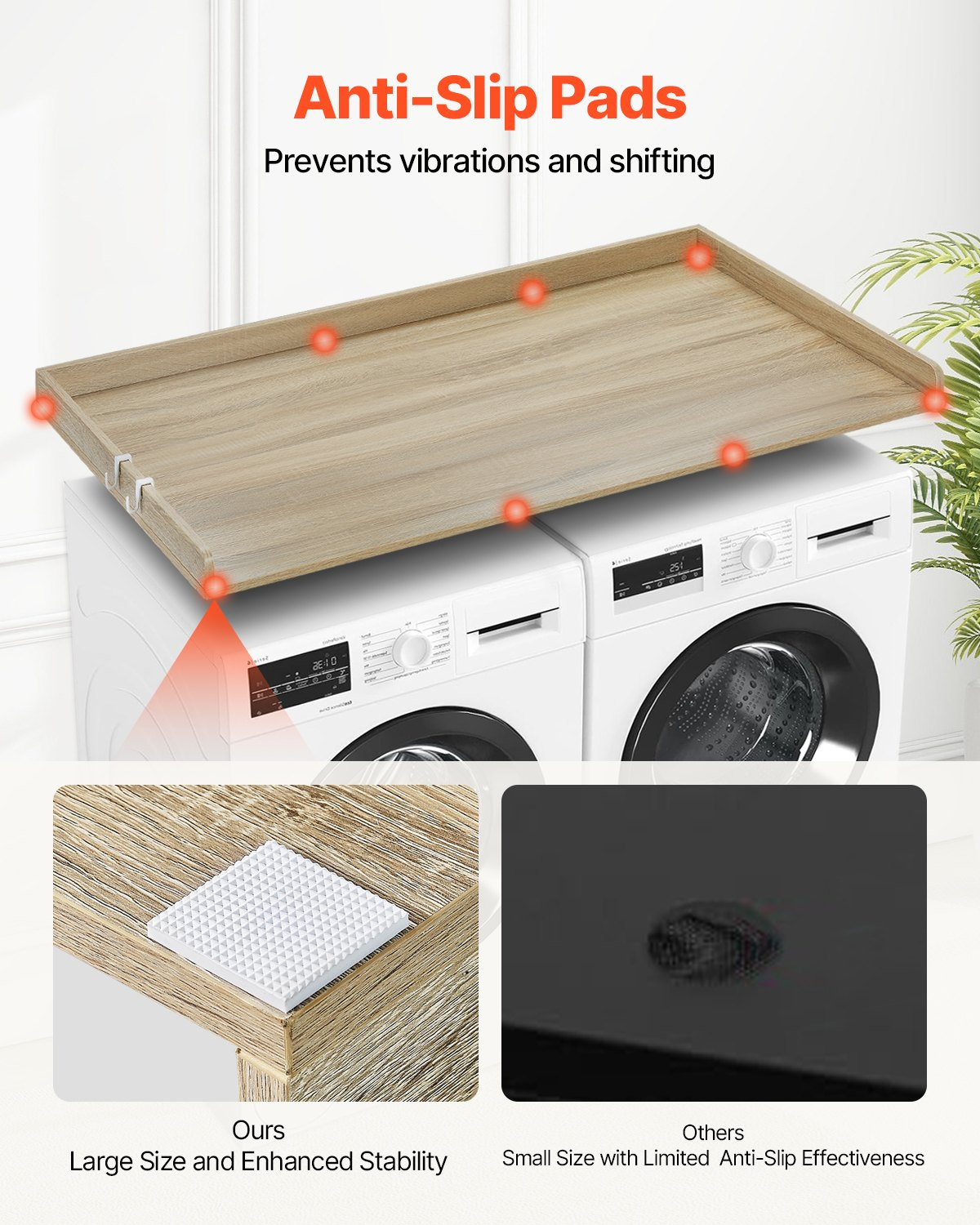 SpanTop Washer Dryer Countertop, Oak – detail 3