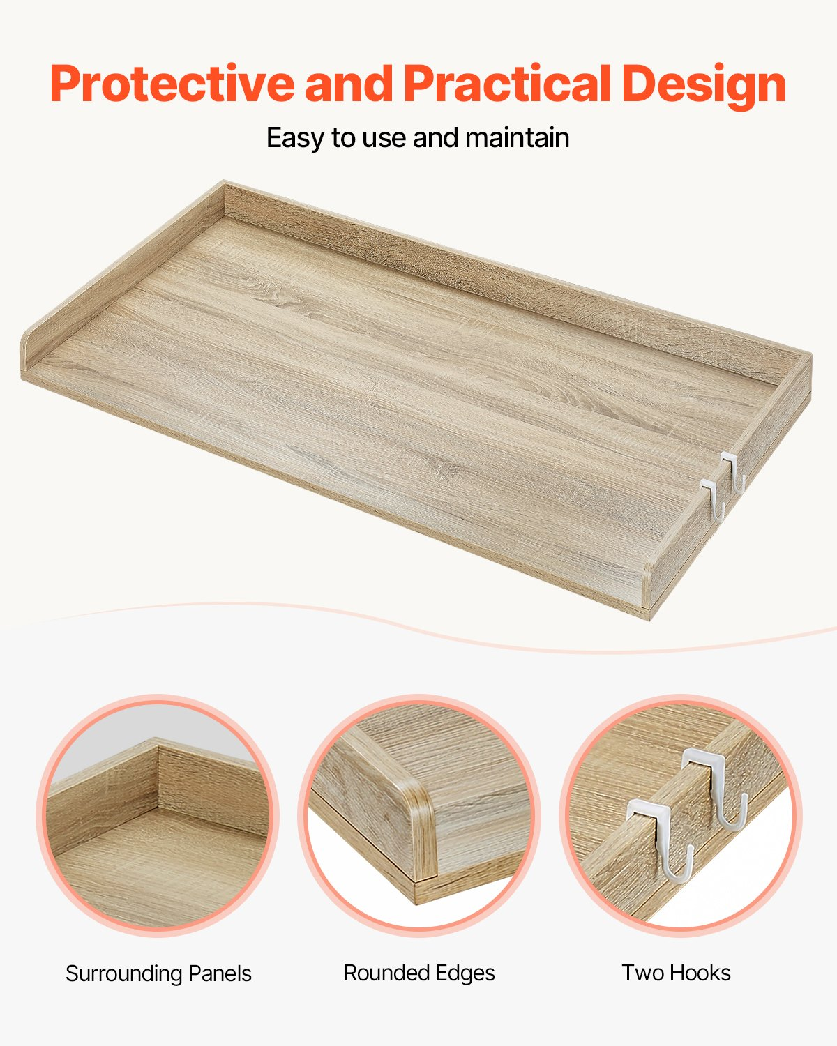 SpanTop Washer Dryer Countertop, Oak – detail 4