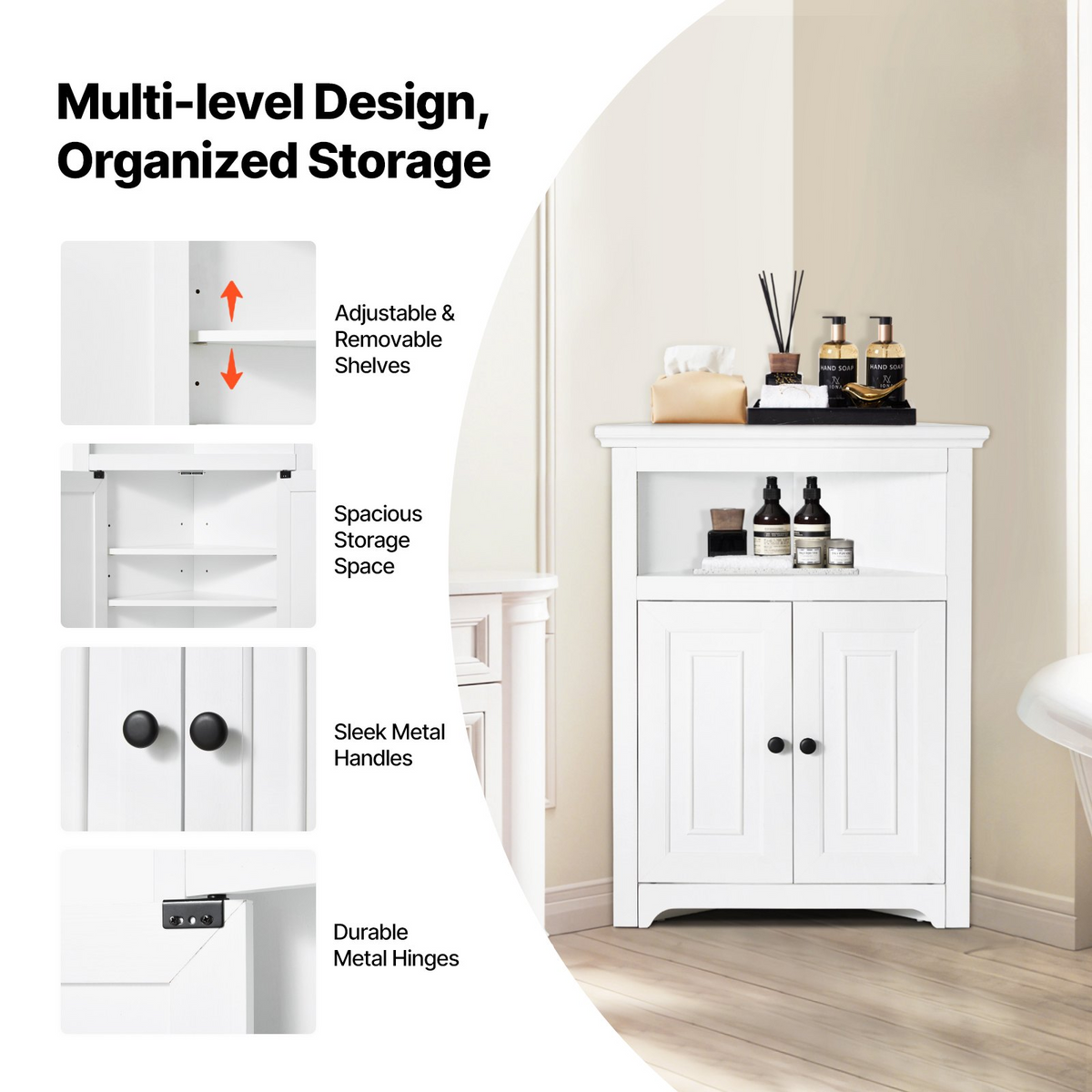 CornerFit 3-Tier Corner Cabinet – detail 3