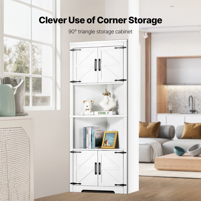 CornerKeep Tall Farmhouse Storage Cabinet