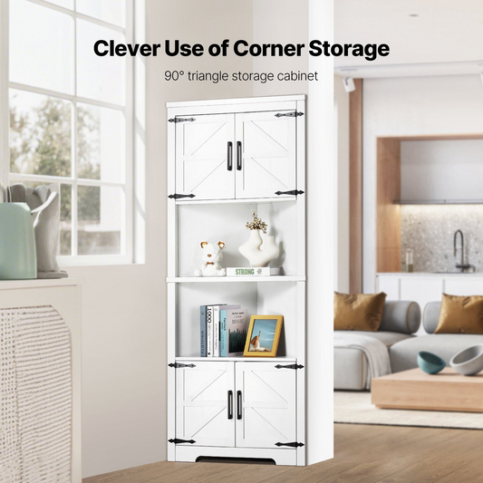 CornerKeep Tall Farmhouse Storage Cabinet