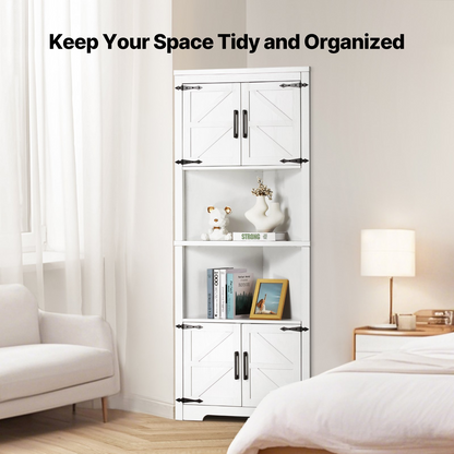 CornerKeep Tall Farmhouse Storage Cabinet – detail 1
