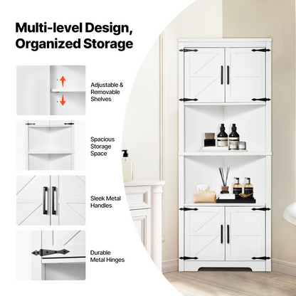 CornerKeep Tall Farmhouse Storage Cabinet – detail 2