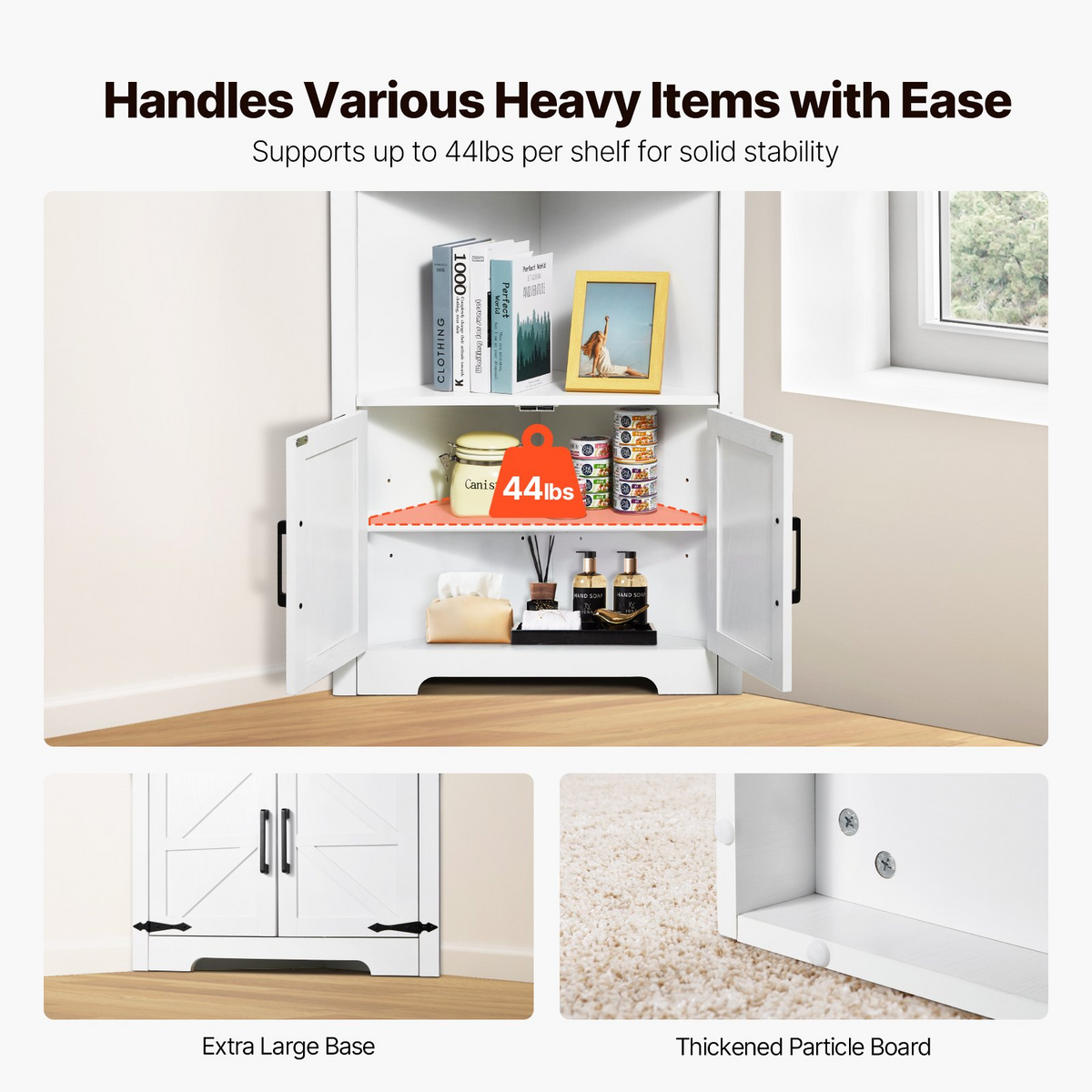 CornerKeep Tall Farmhouse Storage Cabinet – detail 3