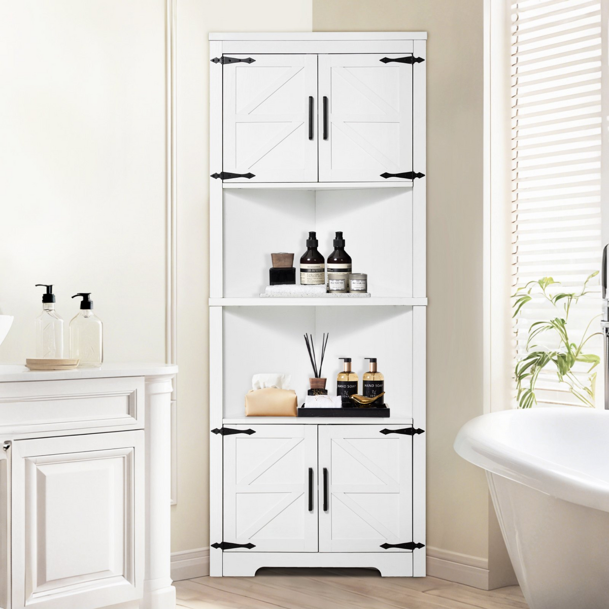 CornerKeep Tall Farmhouse Storage Cabinet – detail 6